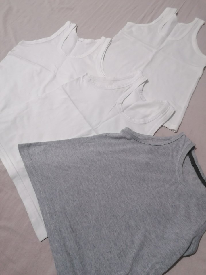 Çocuklar için Beyaz ve Gri Atlet Seti - Görsel 3