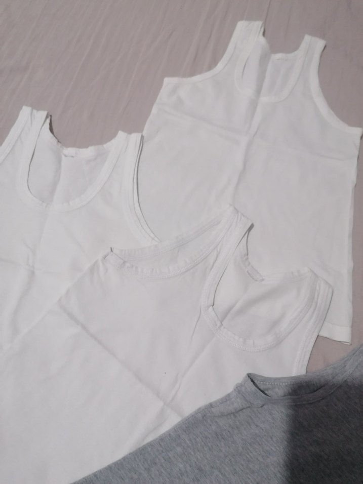 Çocuklar için Beyaz ve Gri Atlet Seti - Görsel 2