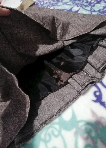 Kahverengi yünlü Midi Kadın Etek - Görsel 4