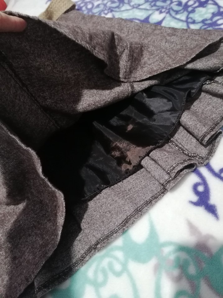 Kahverengi yünlü Midi Kadın Etek - Görsel 4