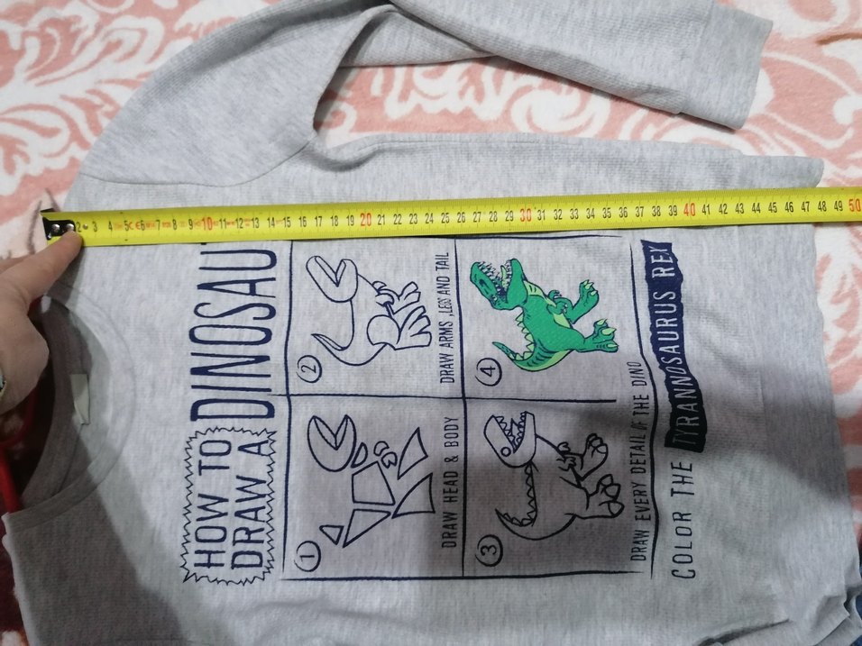 Gri Baskılı Erkek çocuk Sweatshirt ve Denim Pantolon - Görsel 5