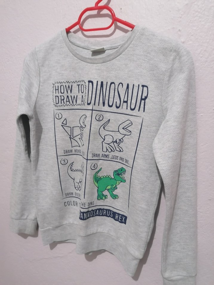 Gri Baskılı Erkek çocuk Sweatshirt ve Denim Pantolon - Görsel 3