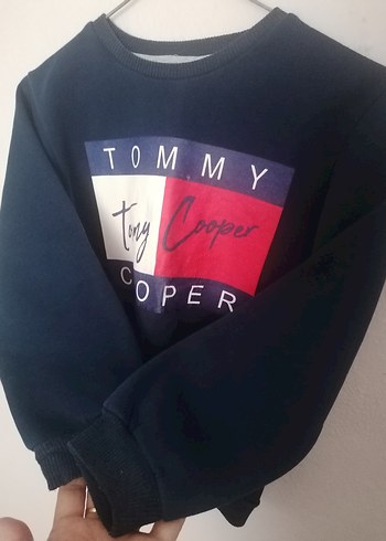 Tommy Cooper Baskılı Mavi Sweatshirt - Görsel 6