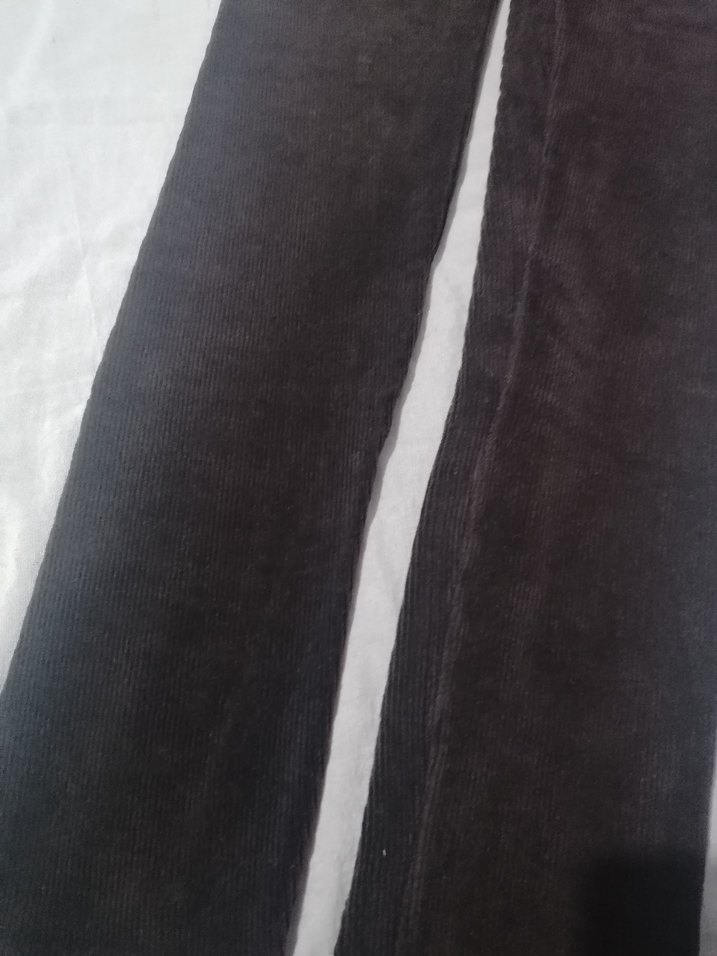 Kadın Kahverengi kadife fitilli tayt - Görsel 4