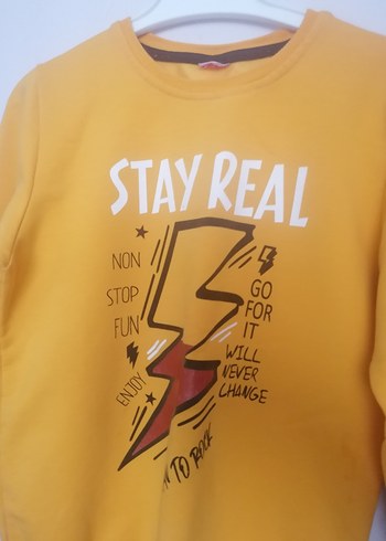 Sarı Baskılı Erkek Sweatshirt - Görsel 3