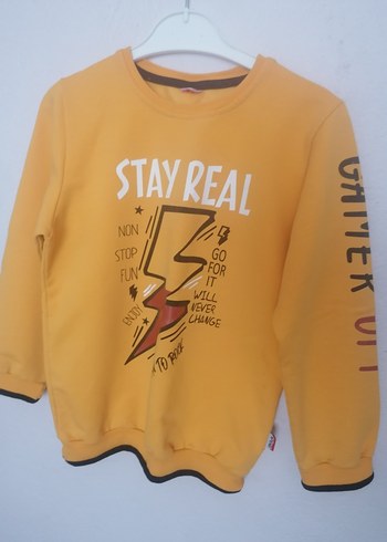 Sarı Baskılı Erkek Sweatshirt - Görsel 2