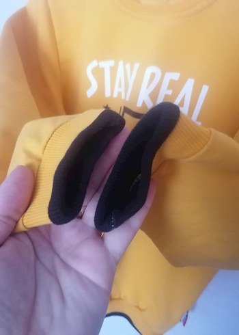 Sarı Baskılı Erkek Sweatshirt - Görsel 6