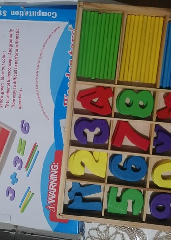 Renkli Ahşap Sayılar ve Çubuklar Eğitim Seti - Görsel 2