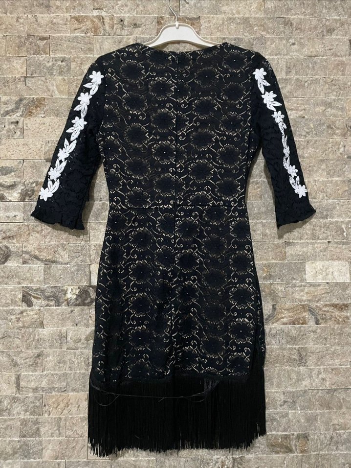 Nakışlı Eteği Püsküllü Elbise - Görsel 2