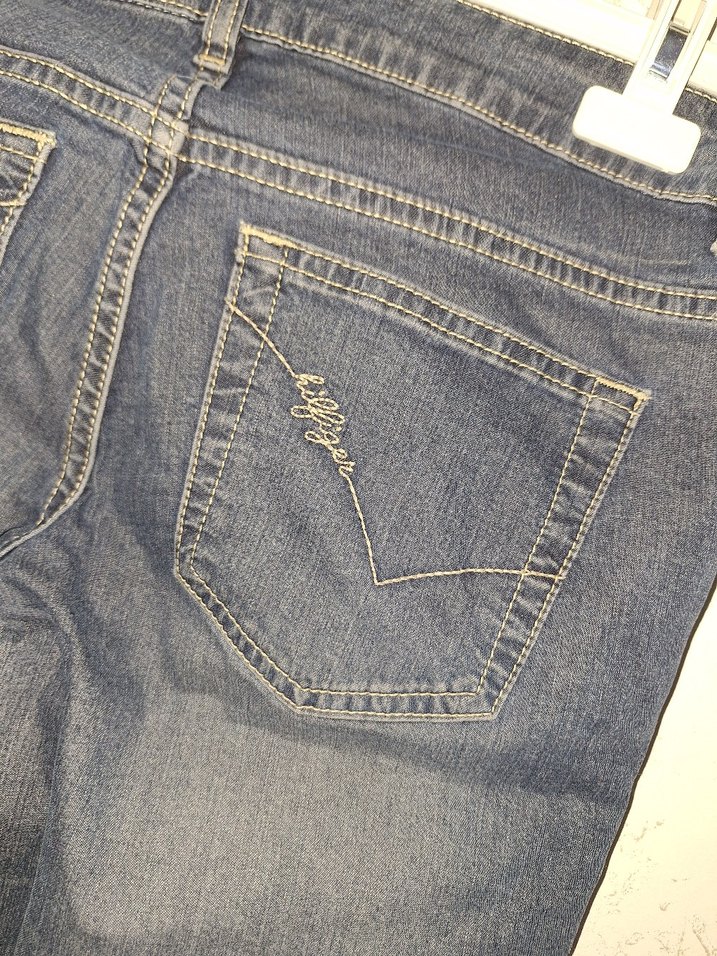 Düğmeli Gri Mavi Kadın Kot Pantolon - Görsel 2