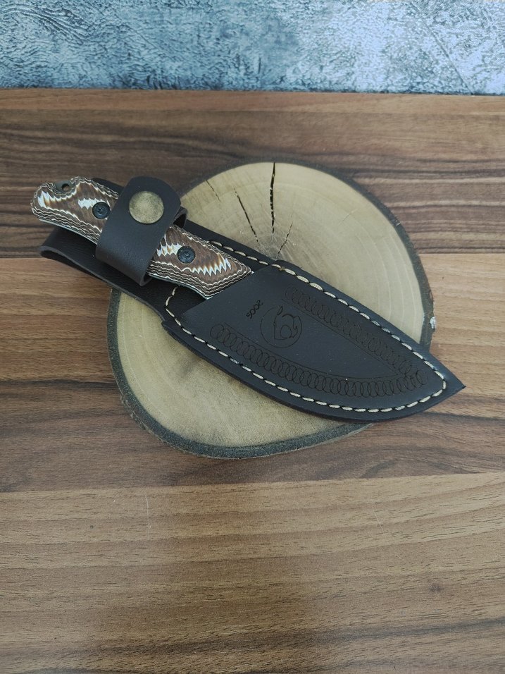 Verzalit kabzeli Kamp Bıçağı ve Deri Kılıfı - Görsel 4