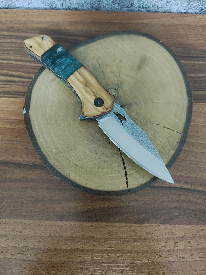 Turkuaz Epoksi Kabzeli Katlanır Çakı - Görsel 2