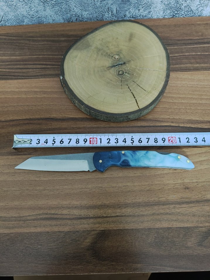 Mavi Epoksi  Kabzeli çakı - Görsel 4