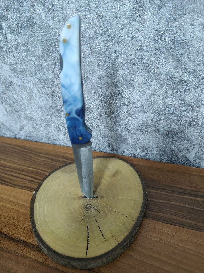 Mavi Epoksi  Kabzeli çakı - Görsel 3