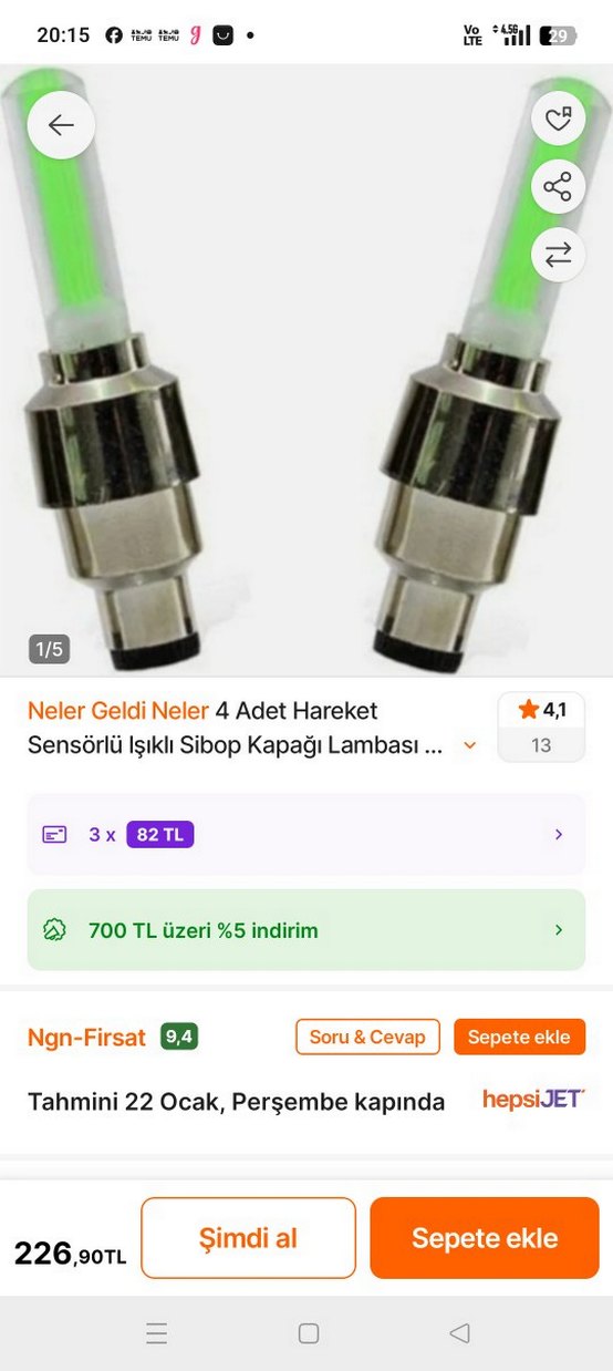 Fuji Yeşil Işıklı lastik sibob kapağı - Görsel 3