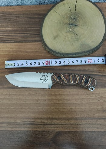 Verzalit kabzeli kamp bıçağı deri kılıflı - Görsel 5