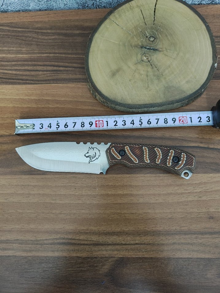 Verzalit kabzeli kamp bıçağı deri kılıflı - Görsel 5