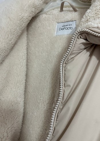 Kürklü Bej Kadın mont - Görsel 4