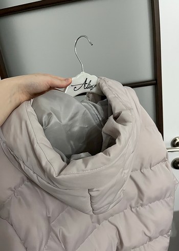 Gri Kadın Sade Kışlık Mont - Görsel 4