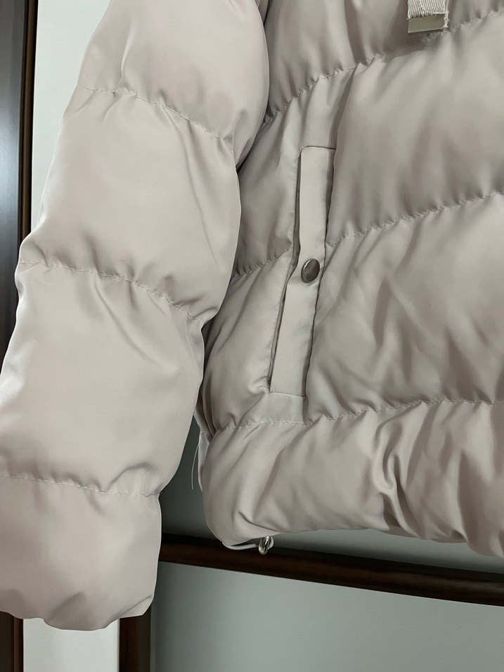 Gri Kadın Sade Kışlık Mont - Görsel 2