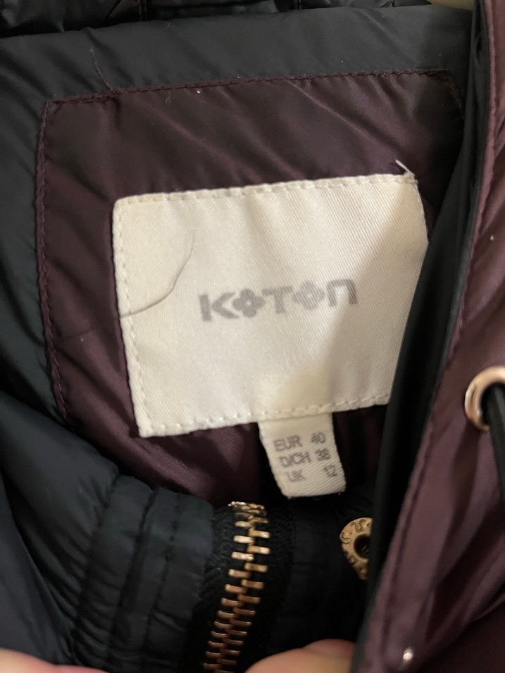 Bordo Düğmeli Midi Kadın Mont - Görsel 4