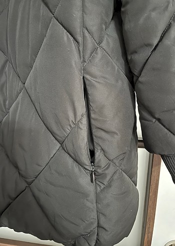 Düğmeli Siyah Kadın Kışlık Mont - Görsel 6