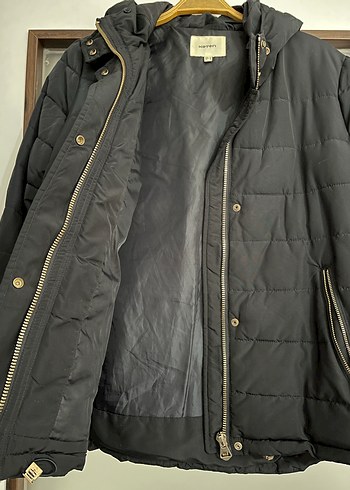 Lacivert Kapüşonlu Fermuarlı Kadın Mont - Görsel 6