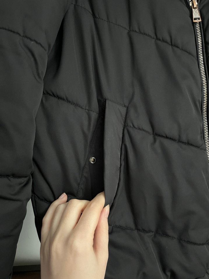 Siyah Fermuarlı Kadın mont - Görsel 4