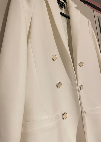 Mango Beyaz Kadın Blazer Ceket - Görsel 3