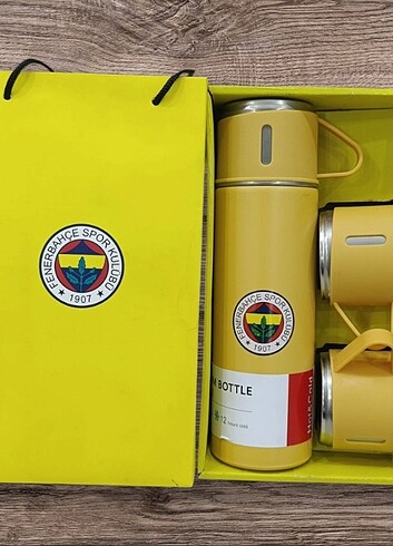 Paslanmaz çelik 3 bardaklı termos seti 