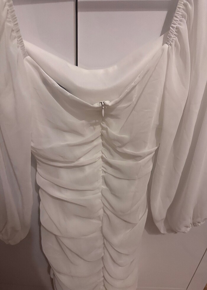 Beyaz Abiye Elbise - Görsel 3