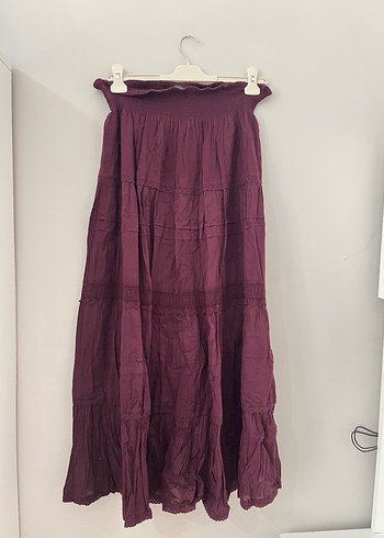 Bordo Bohem Uzun Etek