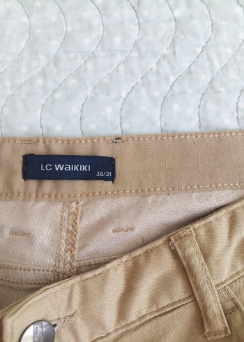 38 Beden Bej Pamuk Regular Fit Erkek Pantolon