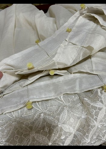 Beyaz Nakışlı Perde en  3.10. uzunluk 1.80 - Görsel 5