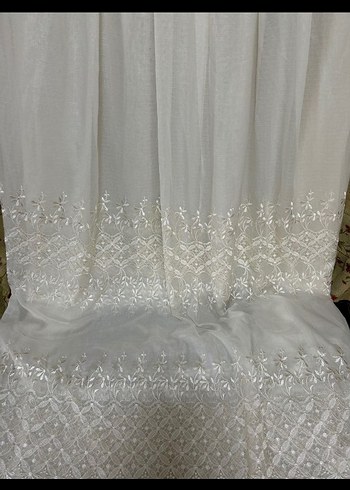 Beyaz Nakışlı Perde en  3.10. uzunluk 1.80 - Görsel 2