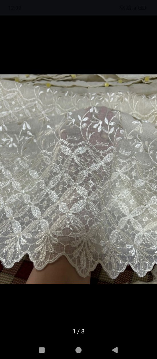 Beyaz Nakışlı Perde en  3.10. uzunluk 1.80 - Görsel 3