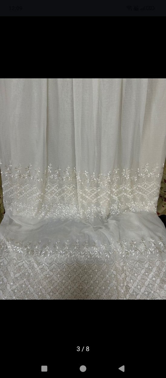 Beyaz Nakışlı Perde en  3.10. uzunluk 1.80 - Görsel 2