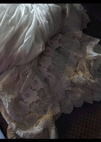 İşlemeli Bohem Beyaz Tül Perde - Görsel 4