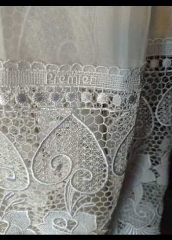 İşlemeli Bohem Beyaz Tül Perde - Görsel 2