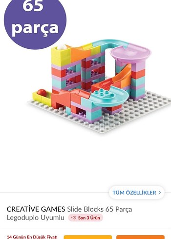 CREATiVE GAMES 65 Parça Kaydırak Blokları