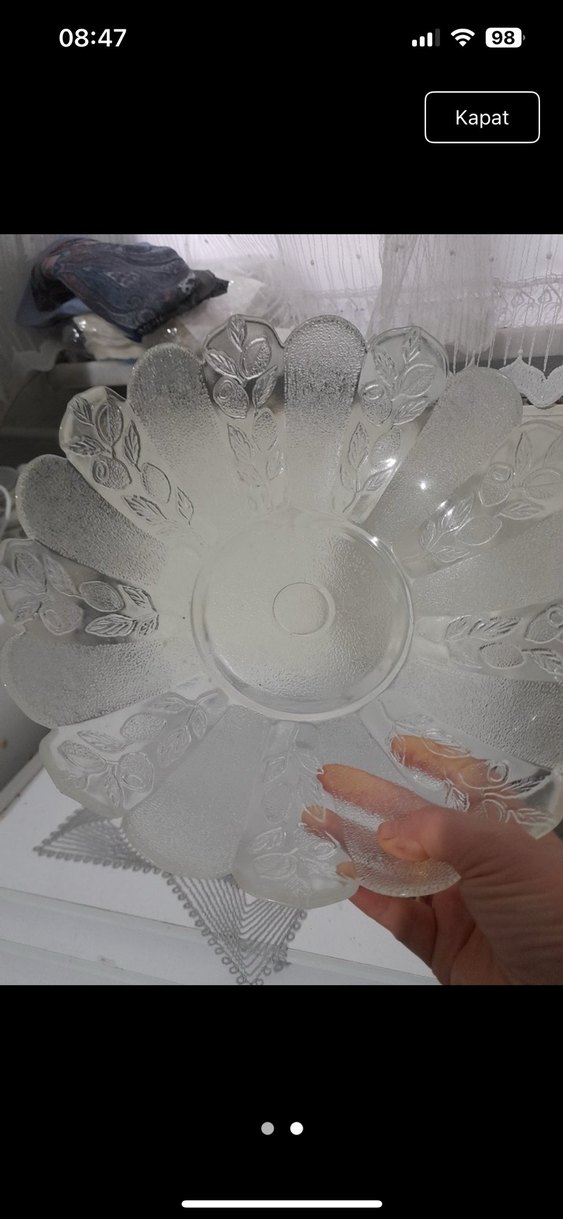 Vintage Desenli Cam Kase - Görsel 2
