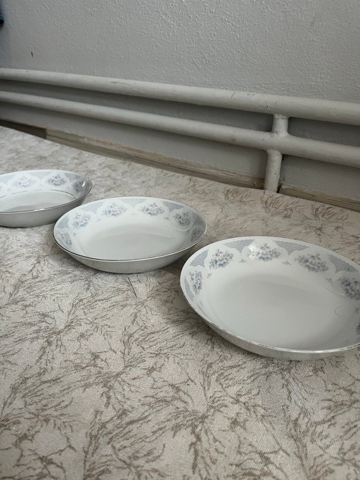 Beyaz Gri Desenli 3 lü Tabak Seti - Görsel 2