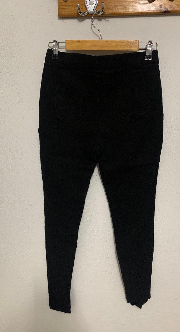 Siyah Fermuarlı Kadın tayt Pantolon - Görsel 2