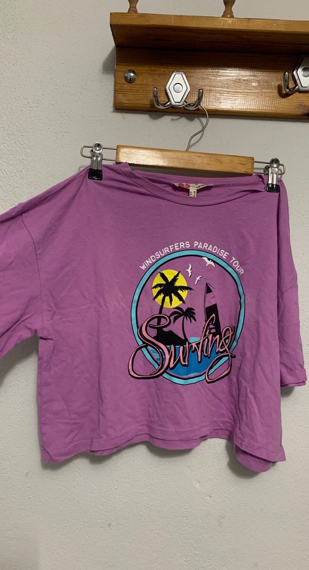 Rahat Kesim Mor Tişörtü - Görsel 2