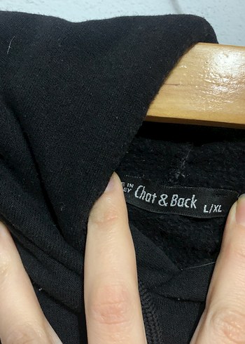 Siyah Kapüşonlu Kadın Sweatshirt - Görsel 2