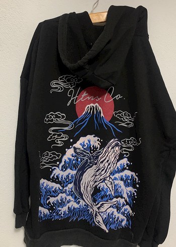 Siyah Kapüşonlu Kadın Sweatshirt - Görsel 3