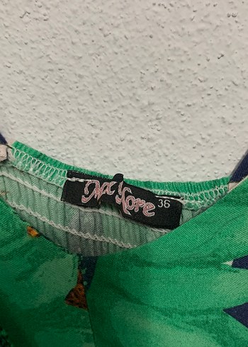 Yeşil Çiçek Desenli Uzun Kadın Elbise - Görsel 4