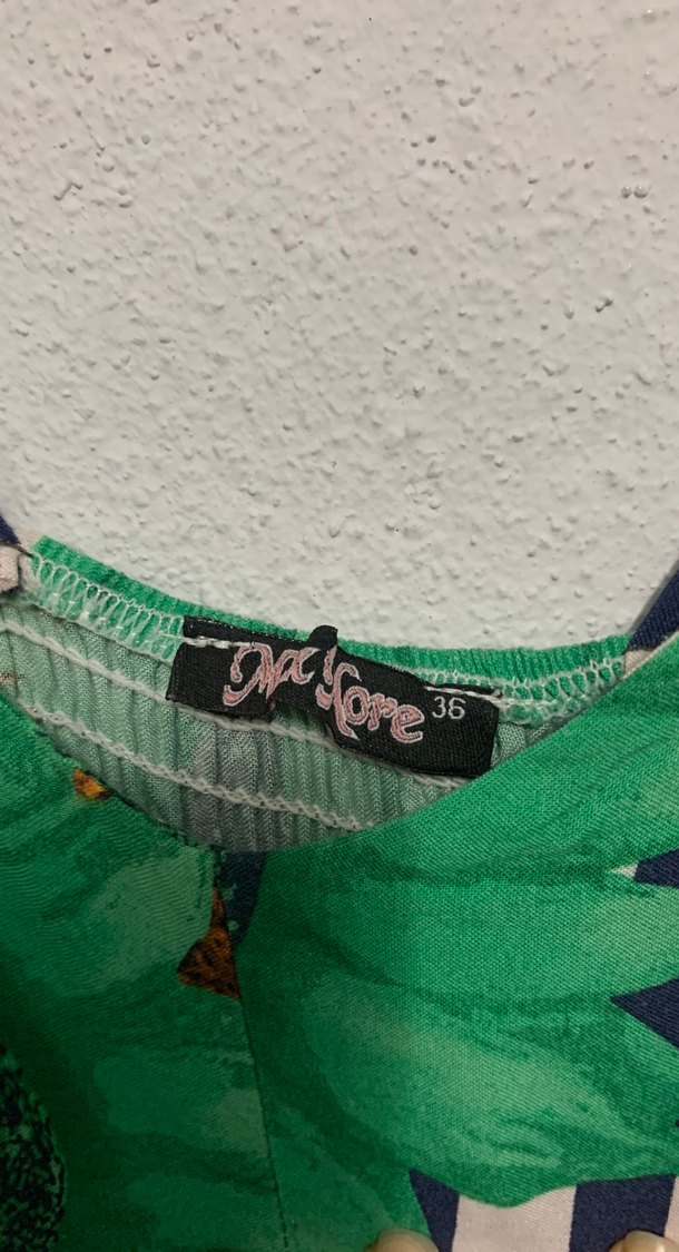 Yeşil Çiçek Desenli Uzun Kadın Elbise - Görsel 4