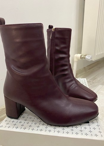 LC Waikiki Bordo Deri Kadın Bot