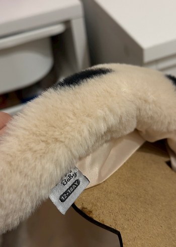 Kız Çocuk Bej Kalp Desenli Kürk Detaylı Mont - Görsel 4